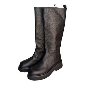 40 • Napoleoni • Chunky Leather Tall Platform Boots